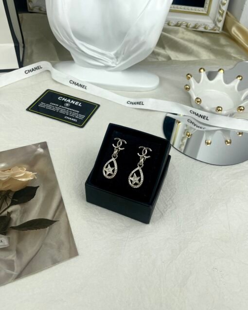 Chanel 2Newnew styles, five-pointed stars, diamond-set water drop earrings - Image 7