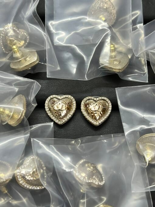 Chanel new metal love earrings