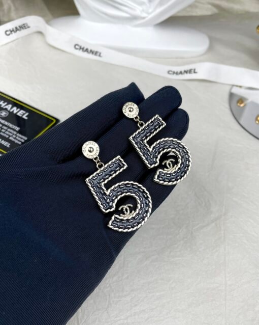 Chanel 24s new model No. Denim pattern Pendant earrings