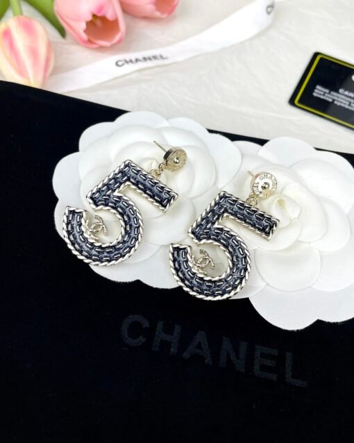 Chanel 24s new model No. Denim pattern Pendant earrings - Image 5