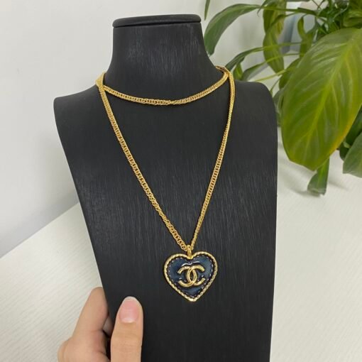 Chanel denim love necklace sweater chain - Image 2