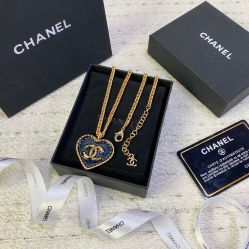 Chanel denim love necklace sweater chain - Image 3