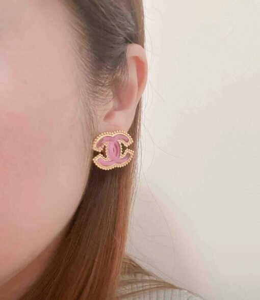 ANE Chanel new 24P pink gold edge resin acrylic earrings
Stud earrings: 62
Earrings: 68 - Image 3