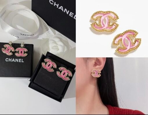 ANE Chanel new 24P pink gold edge resin acrylic earrings
Stud earrings: 62
Earrings: 68 - Image 2