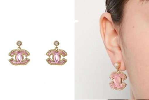 ANE Chanel new 24P pink gold edge resin acrylic earrings
Stud earrings: 62
Earrings: 68 - Image 7