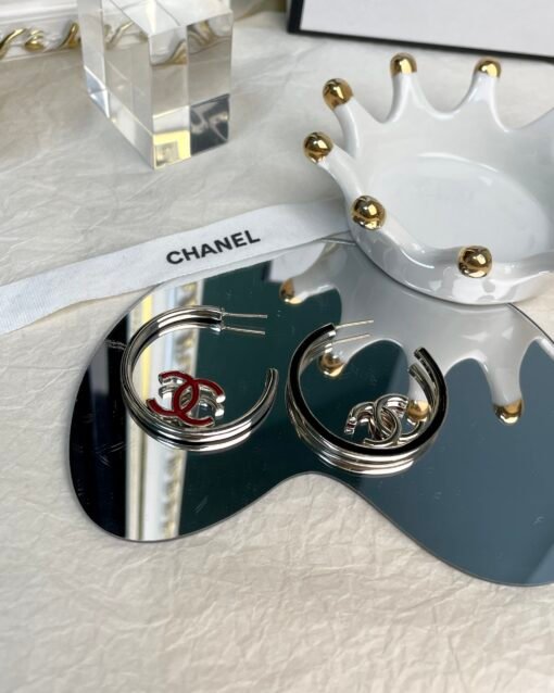 Chanel new oil-drop half circle double-sided earrings - Image 5