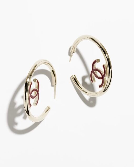 Chanel new oil-drop half circle double-sided earrings