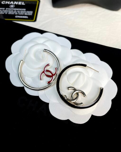 Chanel new oil-drop half circle double-sided earrings - Image 8