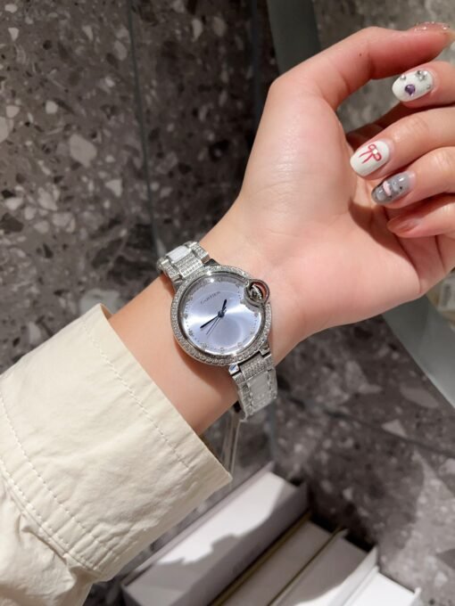 #Fish-eye glass 33cm Rui Machine
  Craftsmanship Cartier blue balloons, exquisite 33mm quartz watch - 图片 9