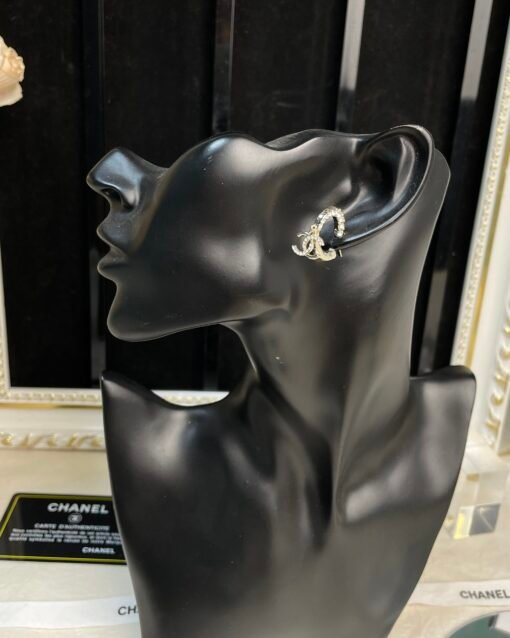Chanel double c half diamond earrings - Image 8