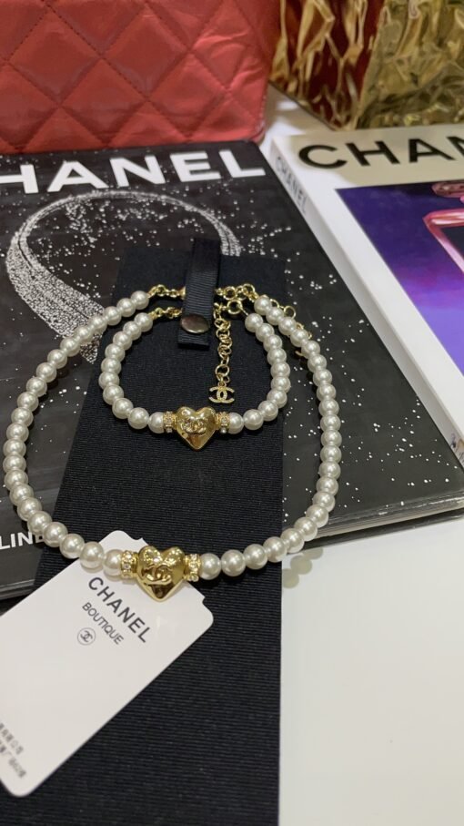 24P new golden double C love pearl necklace - Image 5