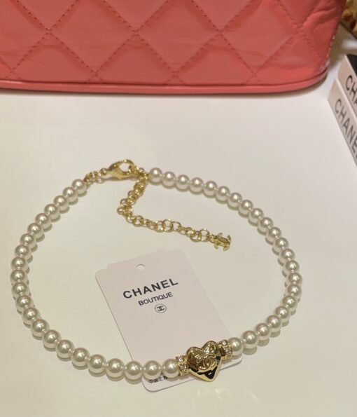 24P new golden double C love pearl necklace - Image 3