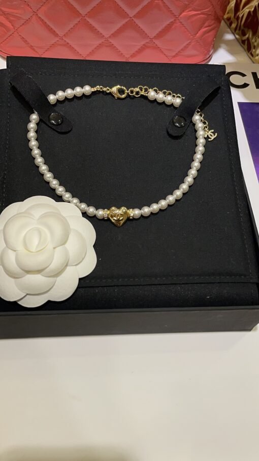 24P new golden double C love pearl necklace