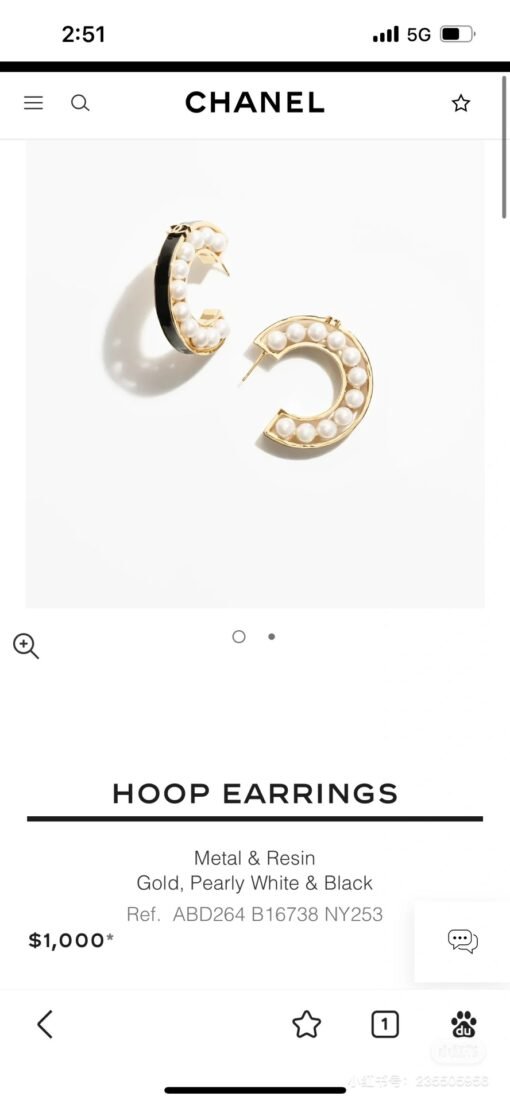Chanel 24c black enamel pearl earrings
Exquisite and delicate versatile single product - Image 5