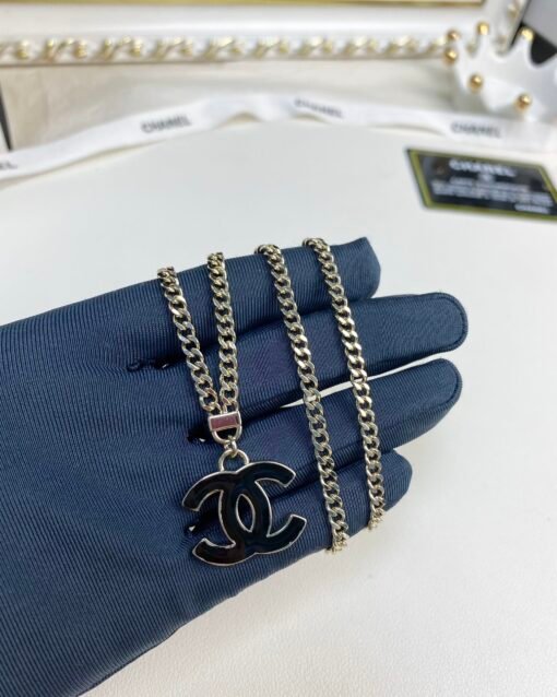 ANE Chanel new black enamel double C simple clavicle chain necklace - Image 6