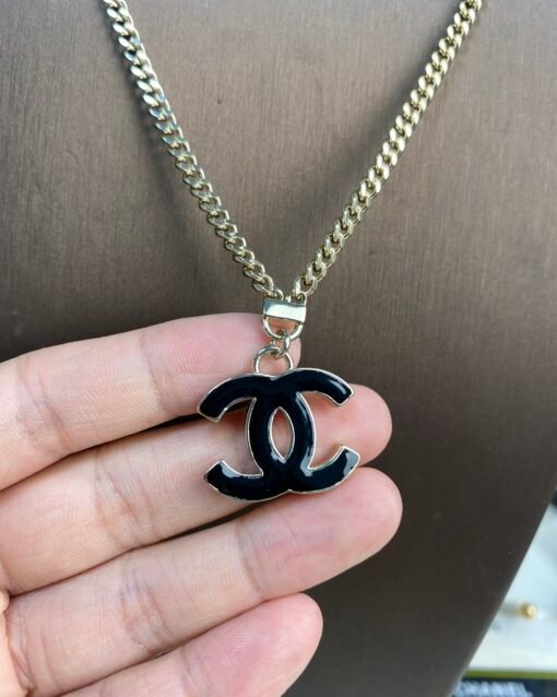 ANE Chanel new black enamel double C simple clavicle chain necklace - Image 7