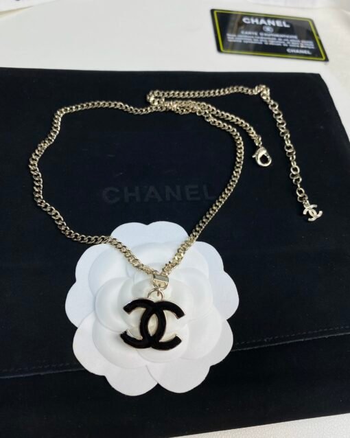 ANE Chanel new black enamel double C simple clavicle chain necklace - Image 2