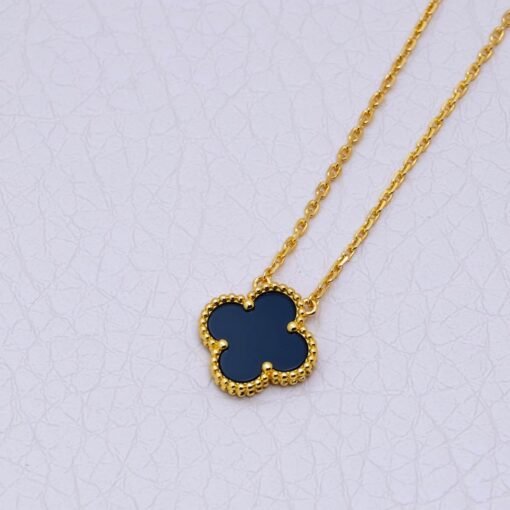 VCA Black Agate Clover Necklace / Golden Yellow - 图片 5