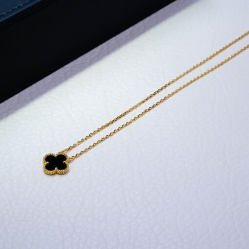 VCA Black Agate Clover Necklace / Golden Yellow - 图片 2