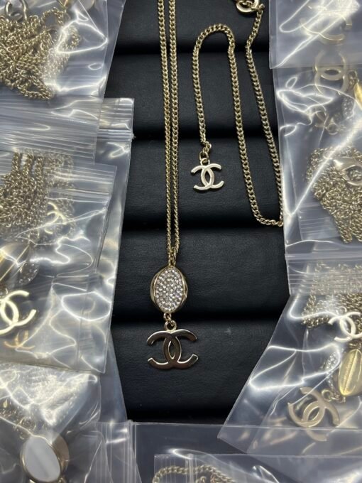 Chanel new full-diamond double c necklace