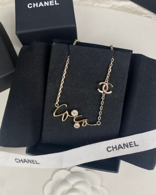 CHANE new style shiny letters round diamond zircon double C necklace - Image 3