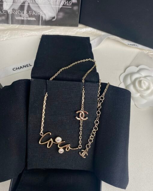 CHANE new style shiny letters round diamond zircon double C necklace - Image 4