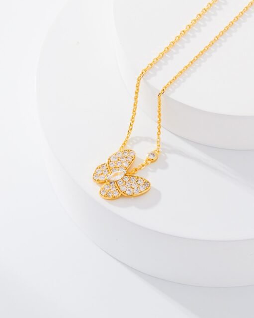 Van Cleef Arpels VCA Butterfly Full Diamond Necklace - 图片 10