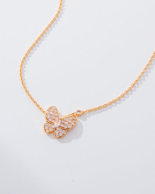 Van Cleef Arpels VCA Butterfly Full Diamond Necklace - 图片 5