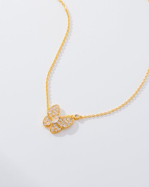 Van Cleef Arpels VCA Butterfly Full Diamond Necklace - 图片 7