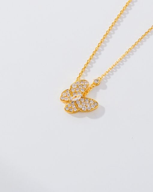 Van Cleef Arpels VCA Butterfly Full Diamond Necklace - 图片 8