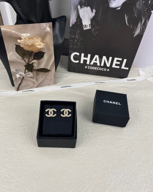 CHANE Chanel new style Xiaomi bead double c diamond earrings - 图片 4