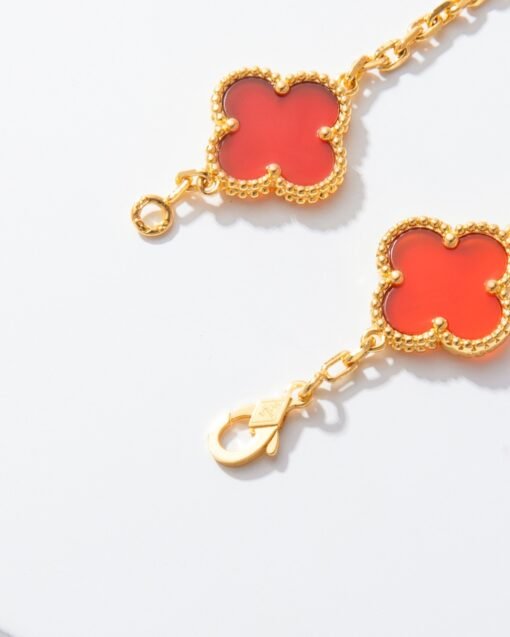 VCA Van Cleef Arpels Carnelian Diamond Bracelet - Image 9