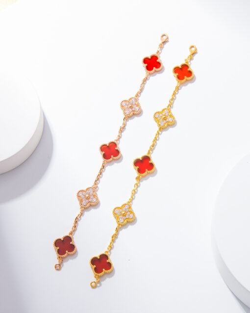 VCA Van Cleef Arpels Carnelian Diamond Bracelet