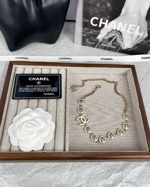 Chanel new style white oil dripping double c round mirror
 Glossy necklace Necklace - Image 5