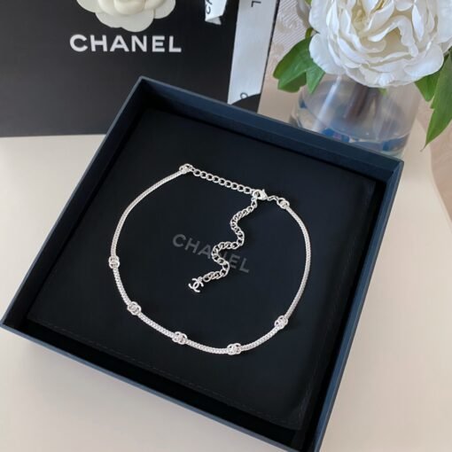 Chanel Snake Bone 5 Flowers Choker Snake Bone Necklace】 - Image 3