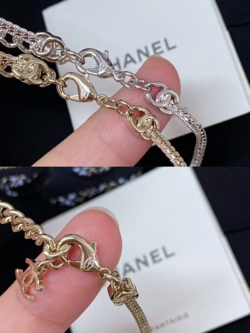 Chanel Snake Bone 5 Flowers Choker Snake Bone Necklace】 - Image 9