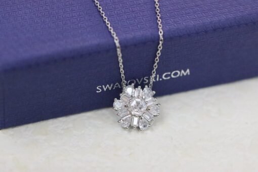 Swarovski silver irregular daisy clavicle necklace - 图片 5