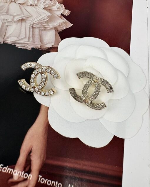 Chanel classic double C full diamond gold earrings - Image 6