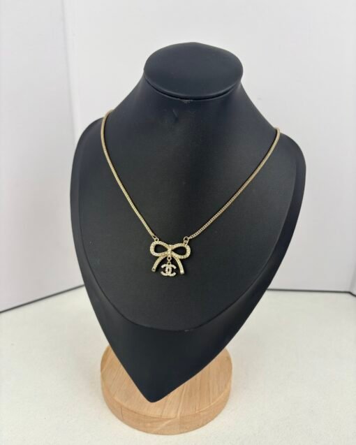 Chanel new style bow double c full diamond necklace - Image 5