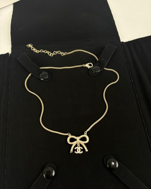 Chanel new style bow double c full diamond necklace - Image 2