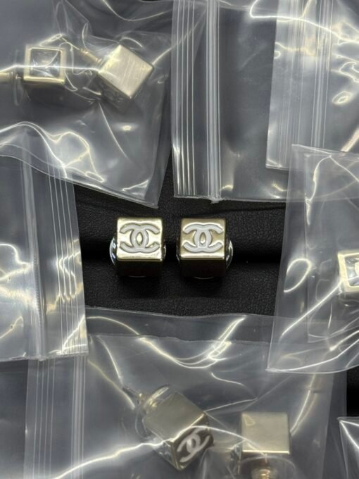 Chanel new square double c oil-drop earrings