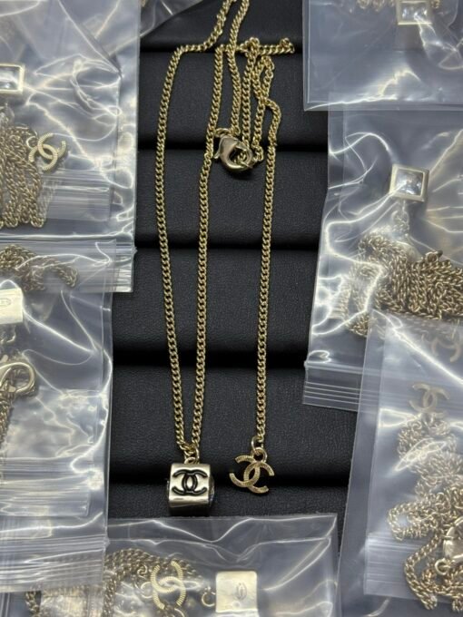 Chanel new square double c oil-drop necklace - Image 5
