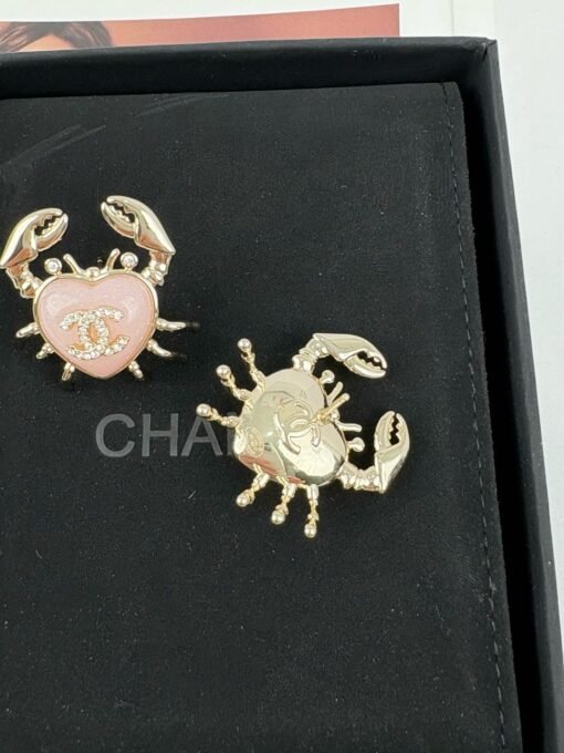 Xiaoxiangfeng pink love high-end exquisite versatile crab earrings - 图片 5