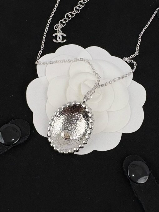 Chanel new style silver full diamond oval pendant necklace - Image 3