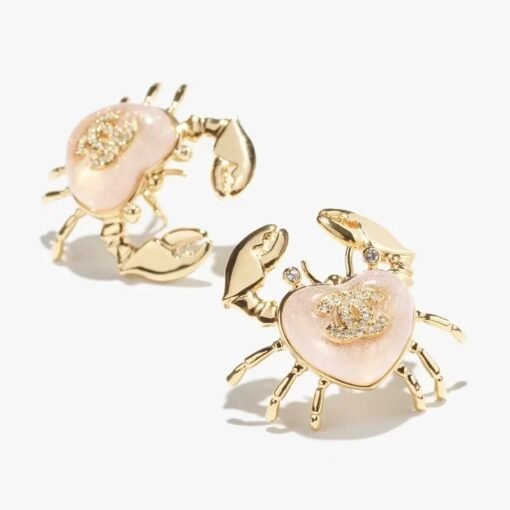 Xiaoxiangfeng pink love high-end exquisite versatile crab earrings - 图片 10