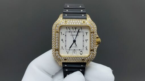 THB NewatchCartier Santos Middle East Full Diamond Model