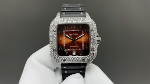 THB NewatchCartier Santos Middle East Full Diamond Model