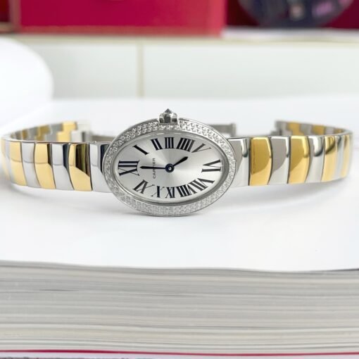 Silver and Gold for Baiignoir de Cartier/oval shape bracelet Watch