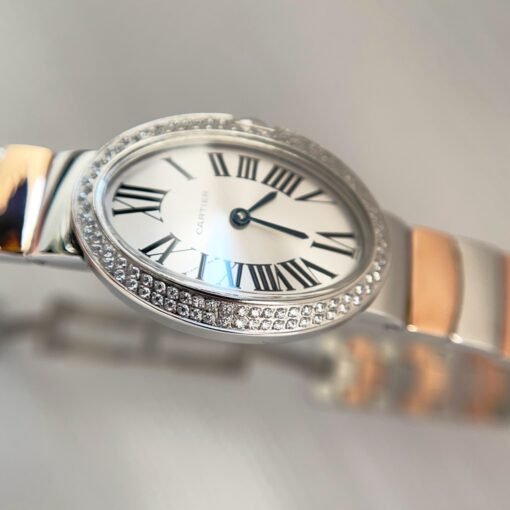 Silver and pinkgold for Baiignoir de Cartier/oval shape bracelet Watch - 图片 8