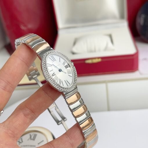 Silver and pinkgold for Baiignoir de Cartier/oval shape bracelet Watch - 图片 3